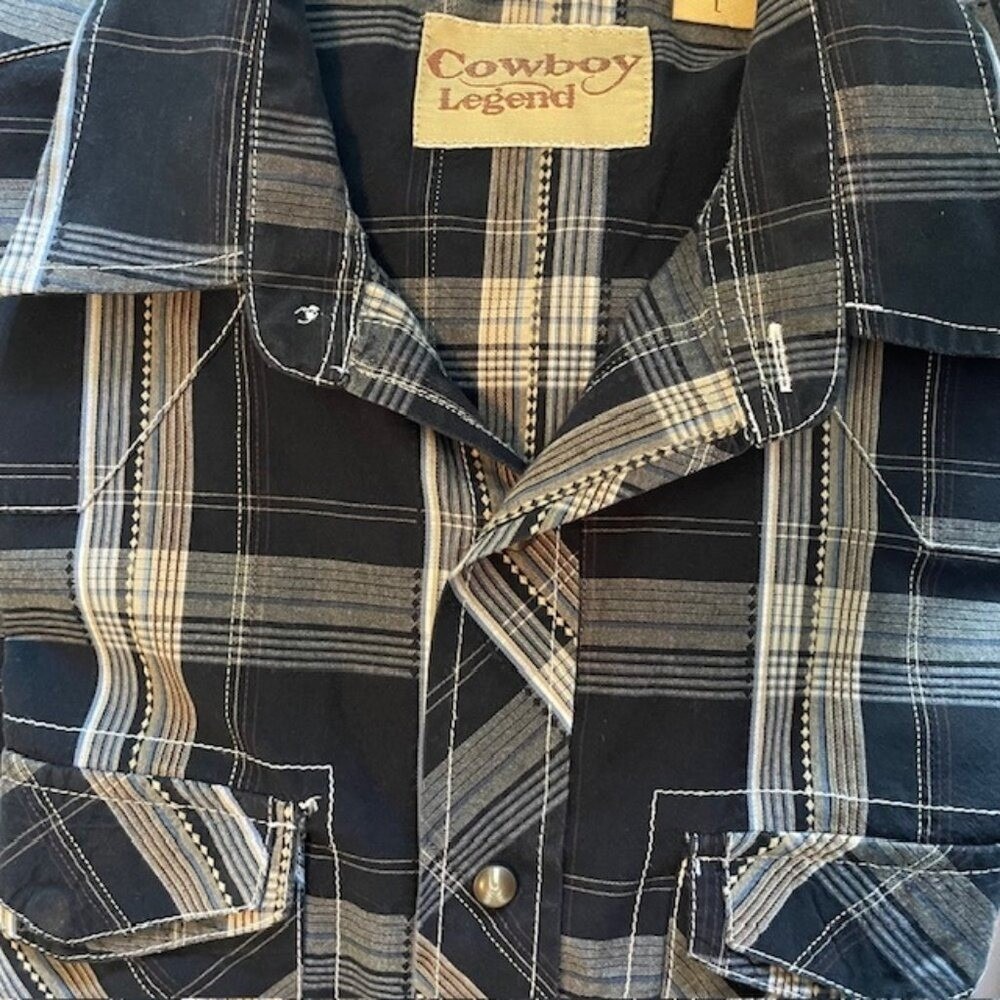 COWBOY LEGEND Men's Snap Long Sleeve Shirt‎ Western Rodeo Cowboy